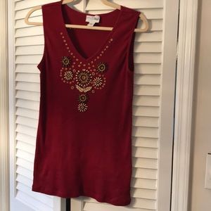 Adorned tank top. Bold beaded look